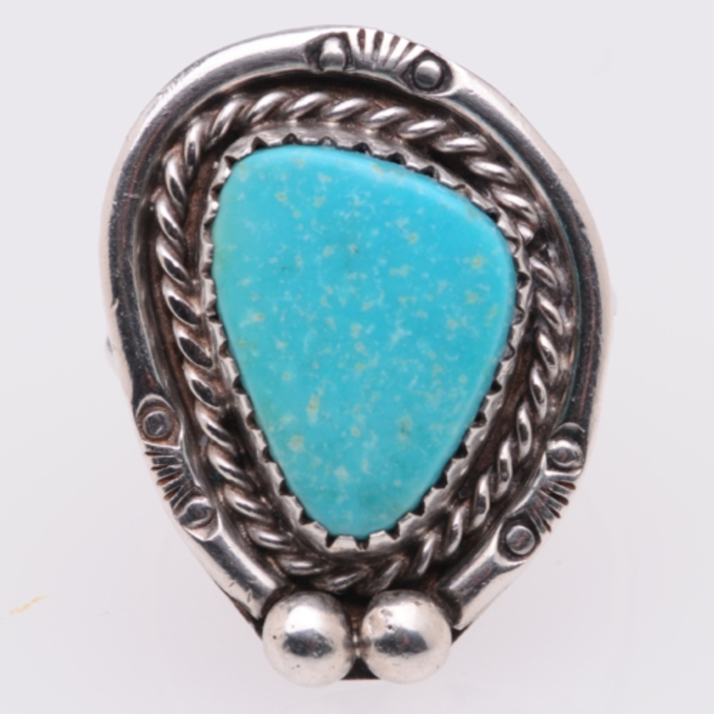 Silver Turquoise Ring from New Mexico - Picture 3 of 6